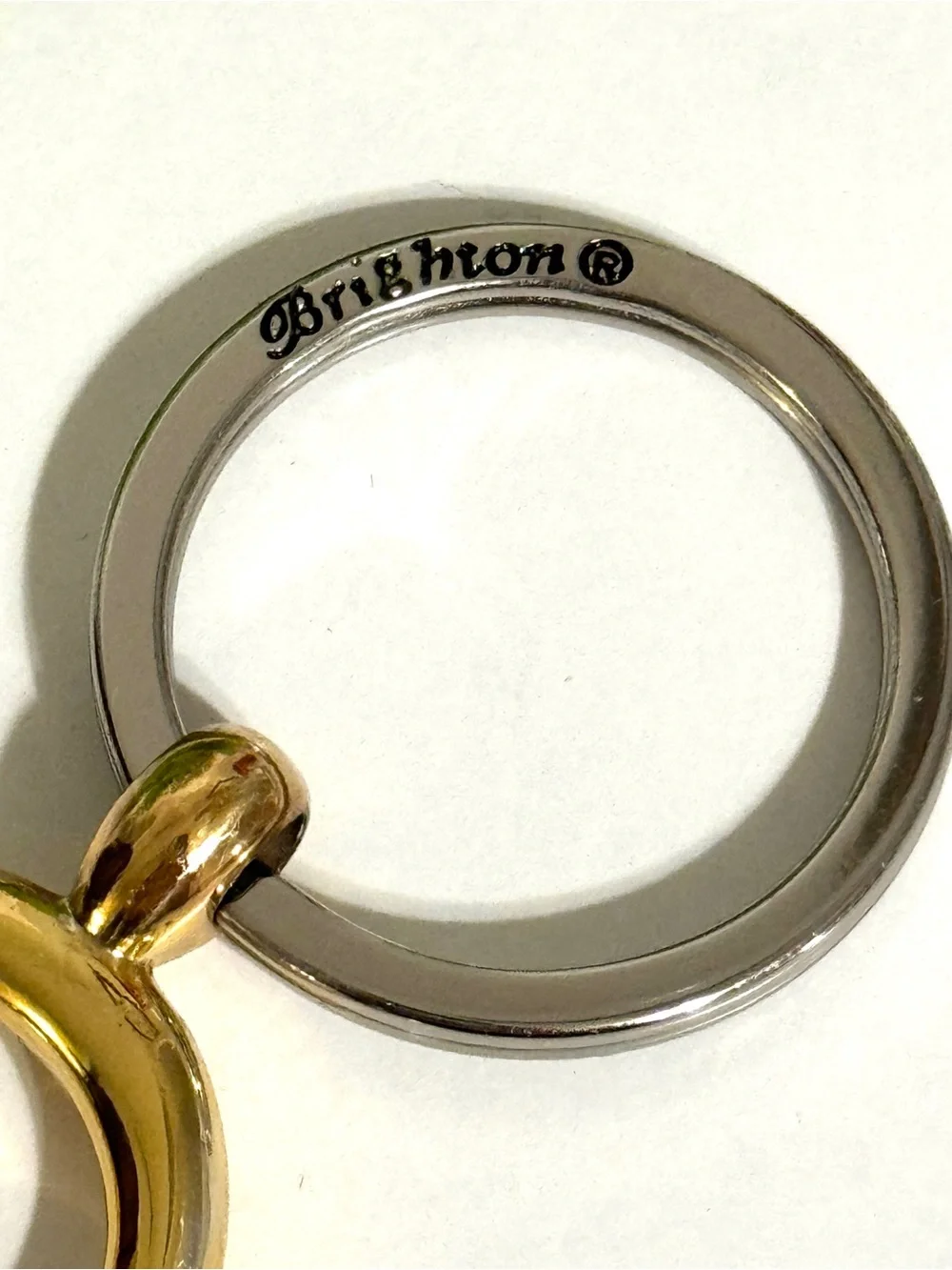 BRIGHTON Heart Keyring Key Fob - Gold & Silver Tone NWT